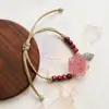 Jingdezhen Navidad Cerámica Cuerda Trenzada Pulsera Animales de Dibujos Animados Cuerda de Mano Joyería al por Mayor para Atracciones Turísticas Nicho Lujo Ligero