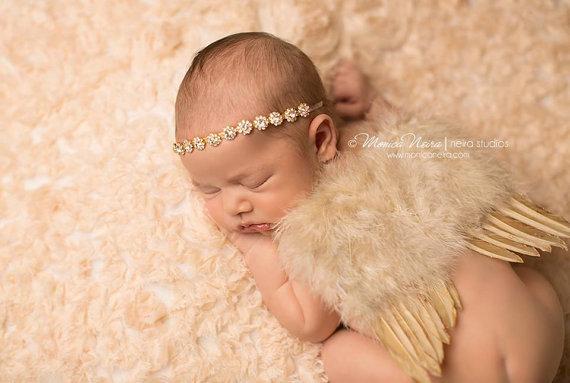 水钻花金色羽毛翅膀FK41-1