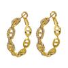 Aretes Nariz de Cerdo Pendientes de Moda Elegantes con Diamantes Pendientes Pequeños Tipo Chanel Pendientes Avanzados de Otoño e Invierno de Lujo Ligero