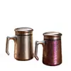 Termo de Titanio Puro con Asa Taza Doble Capa de Titanio Oficina Conservación de la Salud Taza para Preparar Té Portátil Regalo de Negocios de Alta Gama Vaso de Agua