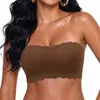 Amazon transfronterizo para mujer, top tubular sin costuras strapless, ropa interior deportiva transpirable