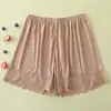 S030 Shorts de Seguridad para Mujer con Encaje Suave Absorbentes del Sudor Anti-Exposición de Seda de Hielo Delgados y Frescos Leggings con Sensación de Hielo