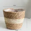 Funda tejida para maceta estilo nórdico, cesta de flores tejida a mano, cesta de almacenamiento decorativa para plantas verdes de sala de estar y balcón
