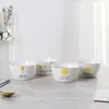 Tigela Quadrada 4,5 Linha Preta Escandinava Tigela de Arroz Louça de Cerâmica Criativa Sobremesa Tigela Pequena para Sopa Processamento Logo Porcelana Preta Porcelana Branca