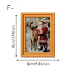 Gatinho de Natal com Laço e Chapéu de Papai Noel Tomando Banho na Banheira, Porta-Retrato Magnético de Madeira de Camada Dupla Ímã de Geladeira