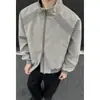 Chaqueta de Cuero Patchwork Americana Talla Grande Estilo Hong Kong para Hombre Nueva Otoño 2026, Disponible en Múltiples Colores