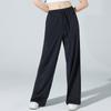 Pantalones anchos de seda de hielo para mujer, de verano, nuevos, con protección solar, frescos, de cintura alta, adelgazantes, sueltos, rectos, deportivos, informales, largos.