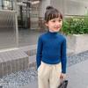 [em estoque] suéter básico para meninas outono e inverno 2025 novo para menina estilo estrangeiro gola alta sólida infantil quente