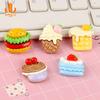 Parche de resina de dibujos animados terminado de comer pastel hamburguesa diy horquilla pegamento crema funda para teléfono móvil accesorios para el cabello horquilla Accesorios Venta al por mayor