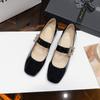 Sapatos femininos com tiras de fivela quadrada e strass de cabeça quadrada 2025 primavera novo couro envernizado salto grosso salto alto sapatos mary jane sapatos femininos da moda