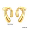 Pendientes Metálicos Europeos y Americanos para Mujer, Exquisitos y Versátiles, Estilo Fresco, Pendientes Geométricos en Forma de C, Pendientes de Acero Inoxidable, Venta Directa de Fábrica