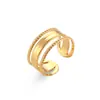 Selecciones de Influencers Ins Europeos y Americanos Anillo Geométrico para Mujer Anillo de Oro de 18K Apertura Ajustable Moda Anillo de Acero Inoxidable