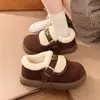 Zapatos Birkenstock de Suela Gruesa con Forro de Felpa que Cubren el Talón para Mujer Otoño/Invierno 2026 Nuevos Zapatos Cálidos Peludos Casuales Zapatos Casuales de Algodón
