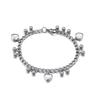 Moda de comércio exterior pulseira de aço titânio pulseira de menina corrente torcida de camada única pingente de coração de pêssego grão pulseira de aço inoxidável