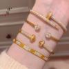 Loja de ouro Puzuo com pulseira de diamante bolha de ouro brilhante 24K pulseira oito corações oito flechas zircônia pulseira da moda para mulheres
