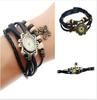 Reloj pulsera de moda popular retro con colgante de mariposa, tejido a mano personalizado casual para hombre y mujer