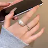 Lujo Ligero Pequeño Zhongzhong Plata Ensaladas Anillo de Fibroína de Seda Anillo para Hombres y Mujeres Apertura Ajustable Anillo para Dedos de Dieta Anillo con Sentido de Diseño Mate