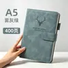 Cuaderno A4 con Logo Personalizado, Piel PU Engrosada, Cuaderno para Reuniones de Negocios, Diseño de Cabeza de Ciervo de Alto Valor, Diario de Estudiante