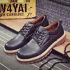 Outono Novos Sapatos Masculinos Moda Britânica Sapatos Workwear Sapatos Sociais Masculinos da Moda Sapatos Casuais Sapatos de Couro com Dedão Grande Sapatos Tamanho Grande Comércio Exterior
