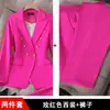 Conjunto de Traje Pequeño de Nuevo Estilo para Mujer Transfronterizo, Traje de Tres Piezas Elegante Color Rojo Rosa para Primavera y Otoño al por Mayor, Manga Larga