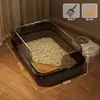Caixa de areia para gatos semi-fechada extra grande, caixa de areia para gatos aberta grande para evitar que a areia seja espalhada, suprimentos para animais de estimação atacado
