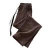 A2496 Tete ~ ~ Pantalones Casuales de Pana de Cintura Alta Rectos Estrechos a Cuadros