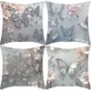 TEMU Funda de Almohada de Lino con Estampado de Mariposa 3D Imitación Color Retro Mariposa con Lentejuelas Brillantes