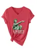 Liberty ha hablado Amazon eBay Estación Independiente Moda Casual Camiseta de Manga Corta con Cuello en V para Mujer Capa Base