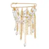 Accesorios de Moda Transfronterizos Europeos y Americanos, Elegante Broche de Espiga de Trigo Retro con Borla de Perlas Artificiales, Pin de Solapa Versátil de Moda Único