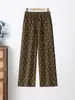 Pantalones Finos Estampados de Verano 2026 para Madres de Mediana Edad y Mayores, Pantalones Largos Adelgazantes de Cintura Alta con Estampado Floral Retro Chino, Tallas Grandes