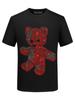 Camiseta versátil de manga corta para hombre, nuevo estilo Verano 2026, diseño de oso con pedrería, marca de moda, corte holgado, ropa de manga corta talla grande