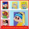 Pintura Pegajosa com Bolinhas de Lã Pintura com Pompons Artesanato DIY Infantil Pintura Decorativa Desenho Animado Pacote de Material Capa do Livro Chapeuzinho Vermelho Animação Secundária