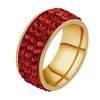 Ventas Directas de Fábrica Joyería Europea y Americana de Diamantes Completos Moda para Mujer Anillos de Acero Inoxidable con Diamantes Tres Filas de Diamantes Color Arcilla Venta al por Mayor