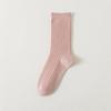 Calcetines japoneses de línea gruesa para mujer, de caña media, color liso, versátiles, de algodón, desodorantes, absorbentes de sudor, de doble costura, cómodos, para otoño e invierno, blancos, de tubo largo