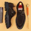 Zapatos de Cuero Puntiagudos para Hombre, Nuevo Estilo 2026, Zapatos Casuales de Negocios para Hombre, Cuero Genuino, Hebilla Estilo Británico Slip-On Zapatos Formales Monk
