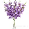 Flores artificiais transfronteiriças 6 gladíolos decoração de casamento em estoque vendas arranjo de flores decoração de casa adereços de fotografia atacado