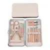 Cortauñas Transfronterizos Juego Completo Set de Tijeras para Uñas de Acero Inoxidable Oro Rosa Juego de 18 Piezas Manicura Herramientas de Manicura Cortauñas