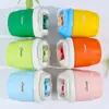 Nuevo vaso de agua color macarrón con asa portátil, vaso de vidrio, a prueba de fugas, alto valor estético, elegante vaso con pajilla