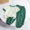 Conjunto Infantil 2026 Nuevo Algodón Niñas Camiseta de Dibujos Animados Lindo Bebé Floral Pantalones Anti-Mosquitos Estilo Coreano Conjunto Casual