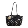 Bolso de mano grande de gamuza con lunares estilo coreano 2026 nuevo bolso de hombro casual simple de otoño e invierno bolso tote moderno
