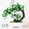 Planta em vaso pequena de simulação, pequeno bonsai, decoração de mesa para casa, planta verde floral, ornamentos florais, presentes criativos