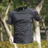 Camiseta Esportiva Transfronteiriça Masculina Seda de Gelo Secagem Rápida Verão Fina Roupas de Badminton para Corrida Manga Curta Respirável Top de Treino