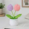 Ramo Pequeño de Punto Transfronterizo en Maceta Regalo para el Día del Maestro Producto Terminado Hilo Girasol Flor Artificial Decoración de Escritorio