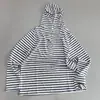 Sudadera con capucha a rayas casual, nuevo estilo de otoño, transpirable, con cremallera, corte holgado, top versátil de manga larga para mujer, adecuado para el uso diario