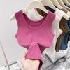 Chaleco de Hilo con Diseño Delgado Estilo Coreano de Nicho Forma de I para Mujer Verano Cubriente Parafilm Top Interior Ins