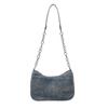 Moda Casual 2025 Mezclilla Verano Elegante Simple Color Sólido Gran Capacidad Cadena Axila Bolso de Mano Bolso de Hombro para Mujer
