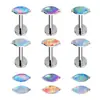 Novos Brincos de Titânio F136 Transfronteiriços com Opala Marquise, Piercings de Orelha, Piercings de Lábio, Estilo Casal, Piercings de Orelha