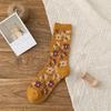 Medias calcetines de media pantorrilla de moda para mujer estilo étnico retro callejeros largos de invierno de felpa algodón [entrega de una pieza]]