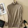Suéter de outono e inverno suéter gola alta feminino pullover estilo coreano manga longa solto suéter básico cor sólida suéter feminino