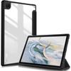 Venta directa de fábrica de funda protectora para tableta Samsung Tab A8 X200, de acrílico transparente, con tres pliegues, de cuero resistente a caídas.